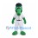 Alligator Mascot Costume in Green with Black Cap and White Baseball Uniform