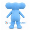 Alien Mascot Costume in Light Blue with Wide Eyestalk Head