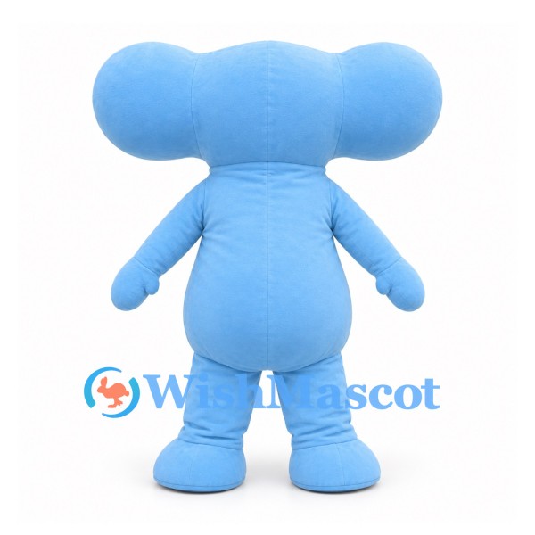 Alien Mascot Costume in Light Blue with Wide Eyestalk Head