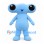 Alien Mascot Costume in Light Blue with Wide Eyestalk Head