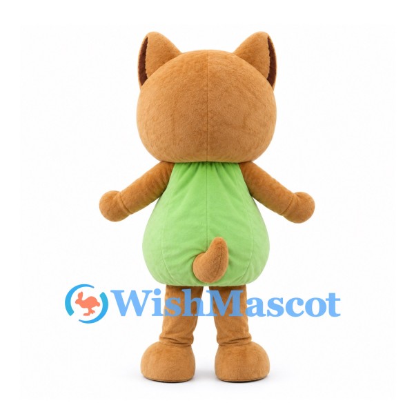 Fox Mascot Costume in Tan with Lime Green Belly Panel