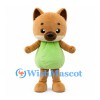 Fox Mascot Costume in Tan with Lime Green Belly Panel