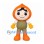 Onion Character Mascot Costume with Orange Head and Olive Overalls