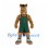 Horse Mascot Costume in Brown with Green and Orange Basketball Uniform