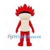 Dragon Boy Mascot Costume with Red Spiked Hood and Cream Belly