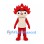 Dragon Boy Mascot Costume with Red Spiked Hood and Cream Belly