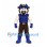 Pirate Mascot Costume with Blue Tricorn Hat and Muscular Arms