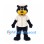 Black Bear Mascot Costume with Cream Cap and Baseball Shirt