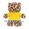 Leopard Cub Mascot Costume with Yellow Shirt and Spotted Fur