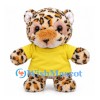 Leopard Cub Mascot Costume with Yellow Shirt and Spotted Fur