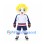 Hockey Player Mascot Costume with Yellow Hair and White Sports Uniform