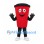 Coffee Cup Mascot Costume in Red with Black Lid