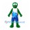 Turtle Mascot Costume in Green with Yellow Shell and Blue Sports Shorts