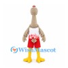 Ostrich Mascot Costume in Beige with Red and White Sports Uniform