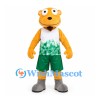 Lion Mascot Costume in Gold with Green and White Sports Uniform