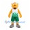Lion Mascot Costume in Gold with Green and White Sports Uniform