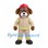 Firefighter Dog Mascot Costume with Red Helmet and Beige Uniform