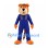 Tiger Mascot Costume with Blue Embroidered Outfit
