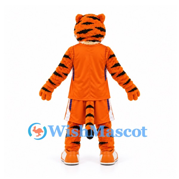 Tiger Mascot Costume with Orange Soccer Uniform