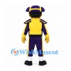 Royal Guard Mascot Costume with Purple Hat and Yellow Jacket