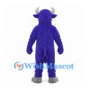 Bull Mascot Costume in Purple with Gray Muzzle and Belly