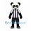 Panda Mascot Costume with Black and White Striped Referee Shirt