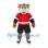 Bull Mascot Costume in Brown with Red Hockey Shirt and Ice Skates