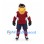 Eagle Mascot Costume with Burgundy Hockey Uniform and Ice Skates