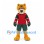 Bear Mascot Costume in Gold with Red and Green Hockey Uniform