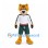 Bear Mascot Costume in Gold with White Shirt and Green Shorts
