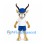 Gazelle Mascot Costume with Blue Cap and White Sports Shirt
