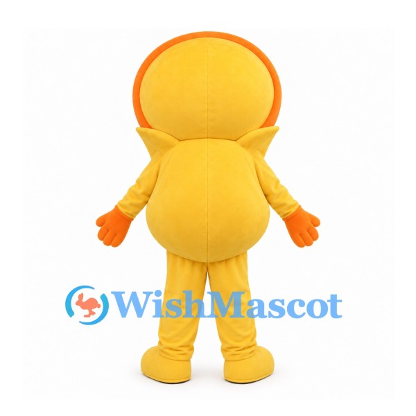 Sun Character Mascot Costume in Yellow with Orange Face Rim