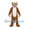 Tiger Mascot Costume with Orange Striped Fur and White Belly