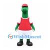 Dinosaur Mascot Costume in Green with Red Cap and White Shorts