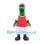 Dinosaur Mascot Costume in Green with Red Cap and White Shorts