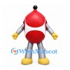Robot Mascot Costume in Red and White with Silver Limbs