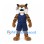 Lynx Mascot Costume in Brown with Navy Basketball Uniform and Tufted Ears