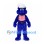Bear Chef Mascot Costume in Blue with White Hat and Gingham Scarf