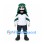 Bearded Man Mascot Costume with Green Headdress and White Sports Shirt