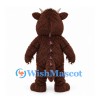 Forest Monster Mascot Costume in Brown with Horns Tusks and Back Spikes