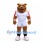 Bear Mascot Costume in Brown with Muscular White Sports Outfit