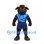 Bull Mascot Costume in Brown with Blue Camouflage Sports Uniform