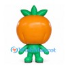 Pumpkin Mascot Costume in Orange with Green Leaf Crown and Body