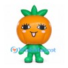 Pumpkin Mascot Costume in Orange with Green Leaf Crown and Body