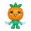 Pumpkin Mascot Costume in Orange with Green Leaf Crown and Body