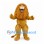 Lion Mascot Costume in Gold with Long Mane and Open Mouth