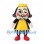 King Mascot Costume with Yellow Crown and Black Coat