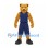 Cougar Mascot Costume in Gold with Navy Basketball Uniform