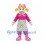 Farmer Girl Mascot Costume with Pink Checkered Headscarf and Floral Apron