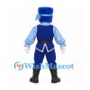 Pirate Mascot Costume with Blue Hat and Eye Patch
